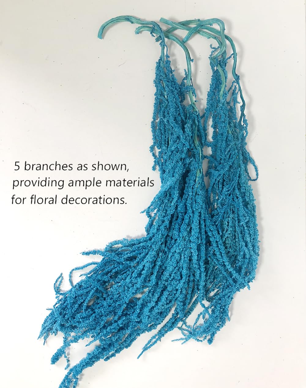 Tiges De Fleurs Séchées Glycine, 60-80 Cm, Hortensias, Guirlandes De Fleurs Naturelles, Fleurs D'amarante, Pour Mariage Et Décorations De Fête (Bleu Clair