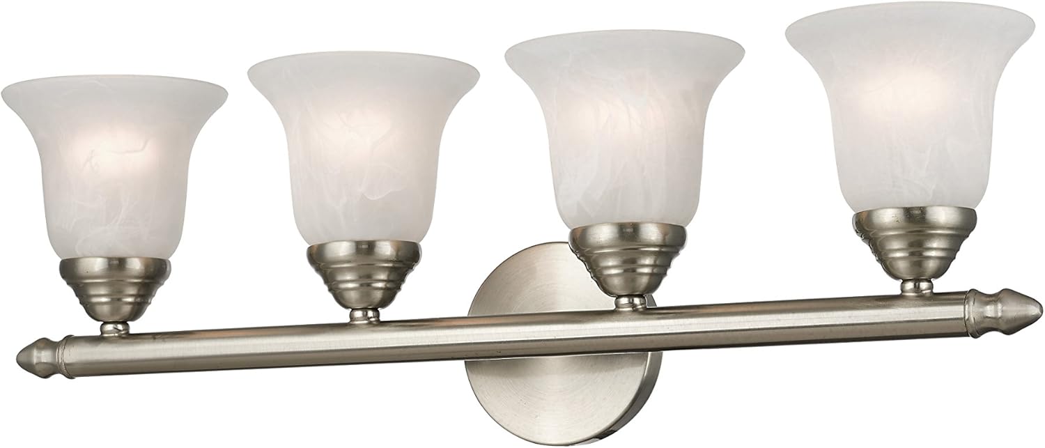 🔥 Cаѕhbасk uр tо 70% Livex Lighting 1064-91 Neptune 4-Light Bath Light, Brushed Nickel
