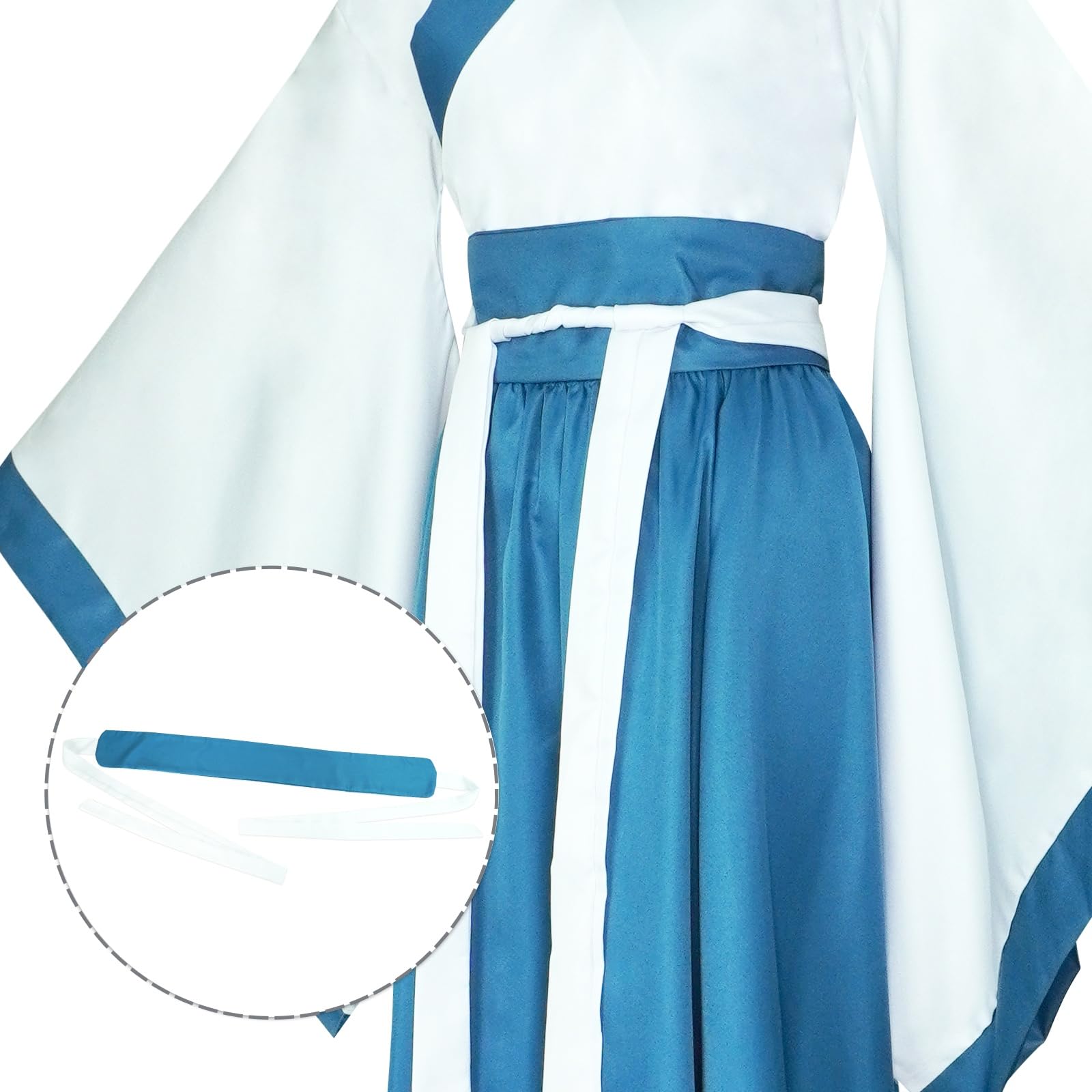 Robe Hanfu Femmes, Ensemble de Costumes Traditionnels Chinois, Brodées Hanfu à Col Croisé pour Cosplay Fête Mariage Spectacle (avec Accessoires)