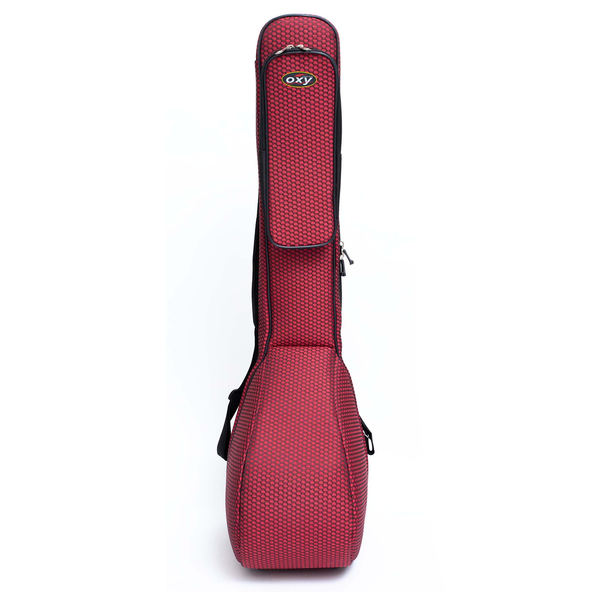 Saz Baglama-Tasche OXY gepolsterte Gigbag, sichere und starre Hülle, starker Reißverschluss, Rot