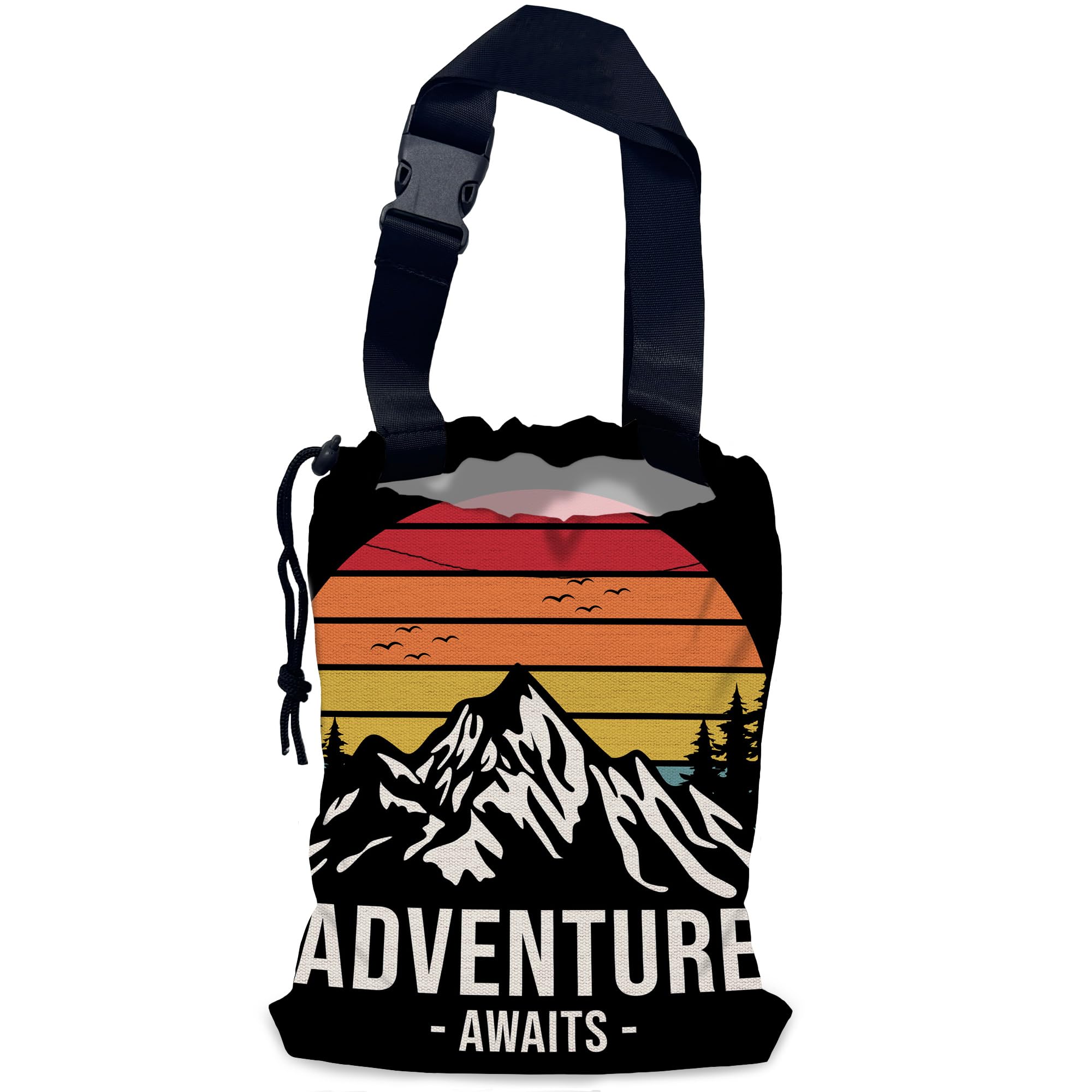 NHNXHWIA Adventure Mountain Car Trash Bag,Hanging Drawstring Car Garbage Bag,Waterproof Canvas Car Back Seat Organizer with Adjustable Buckle,for