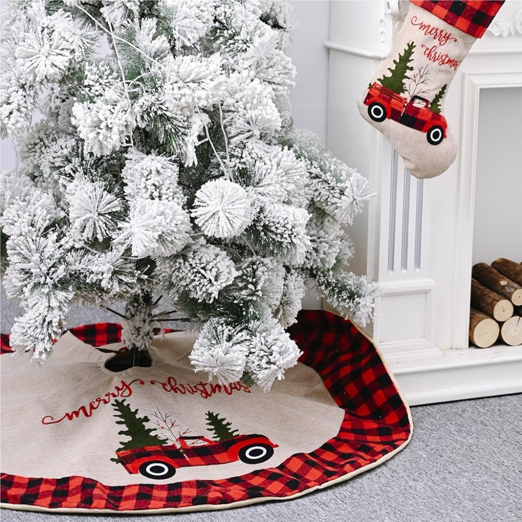 Tree Skirt Christmas Creative New Christmas Decoration Supplies Burlap Tree Skirt Christmas Tree Tree Skirt 120CM Decorative Tree Skirt Christmas Skirt Tree
