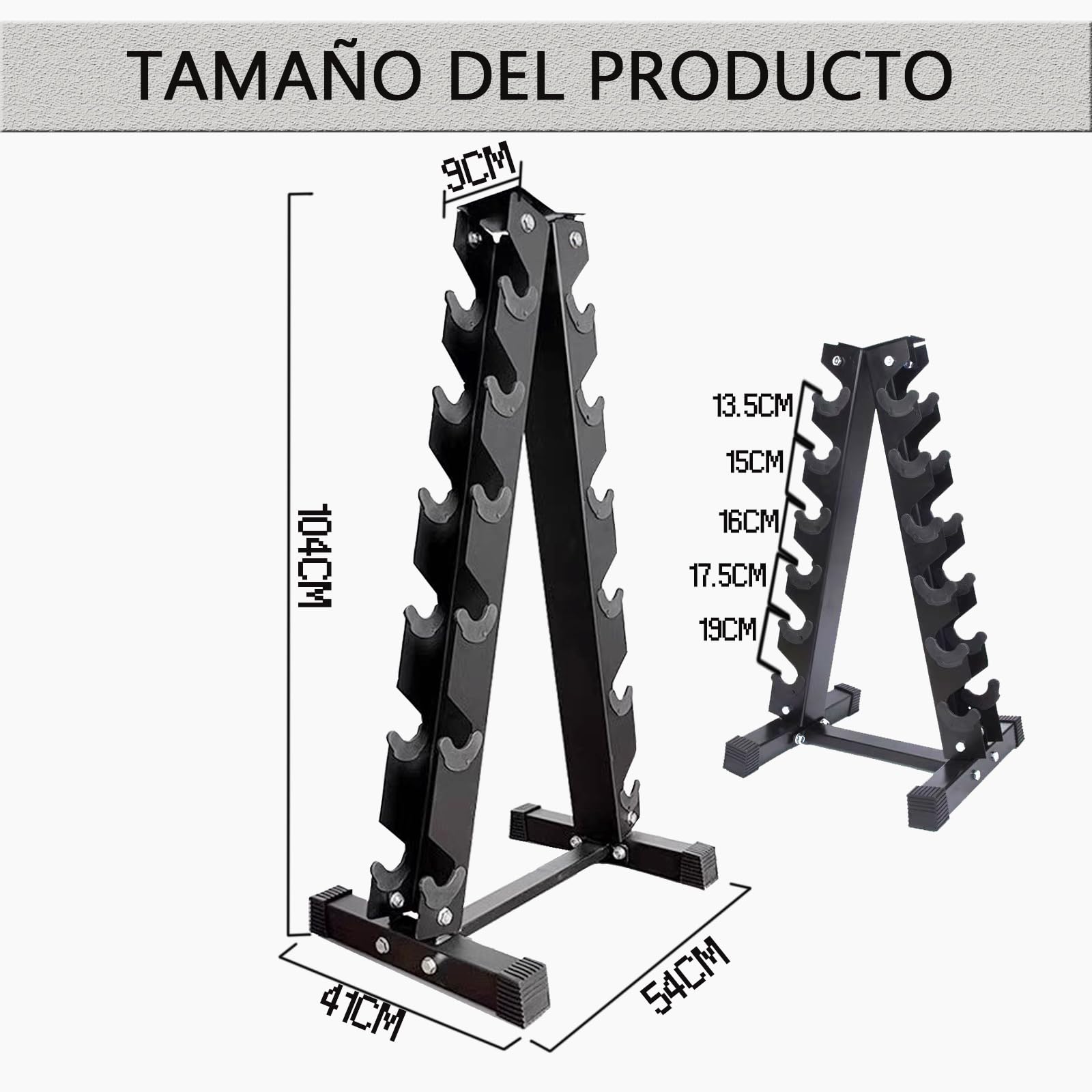 Soporte para Mancuernas,Estante para Mancuernasde 3 Niveles/6 Niveles/10 Niveles Soporte de Almacenamiento para Mancuernas Carga 300 kg,Negro