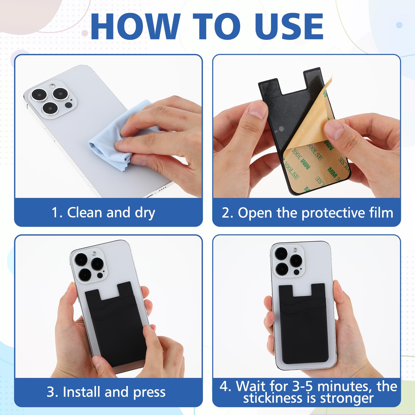 Aazon.co: Senose Cell Phone Wallet, Silicone Adhesive Stick-on Phone