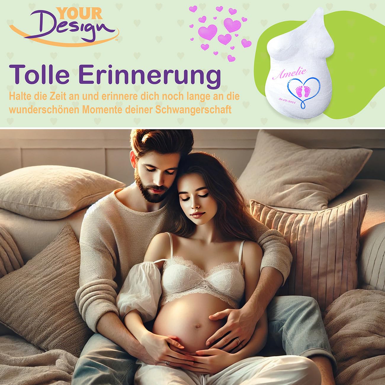 Kit de moulage grossesse en plâtre pour ventre de femme enceinte [Your Design]