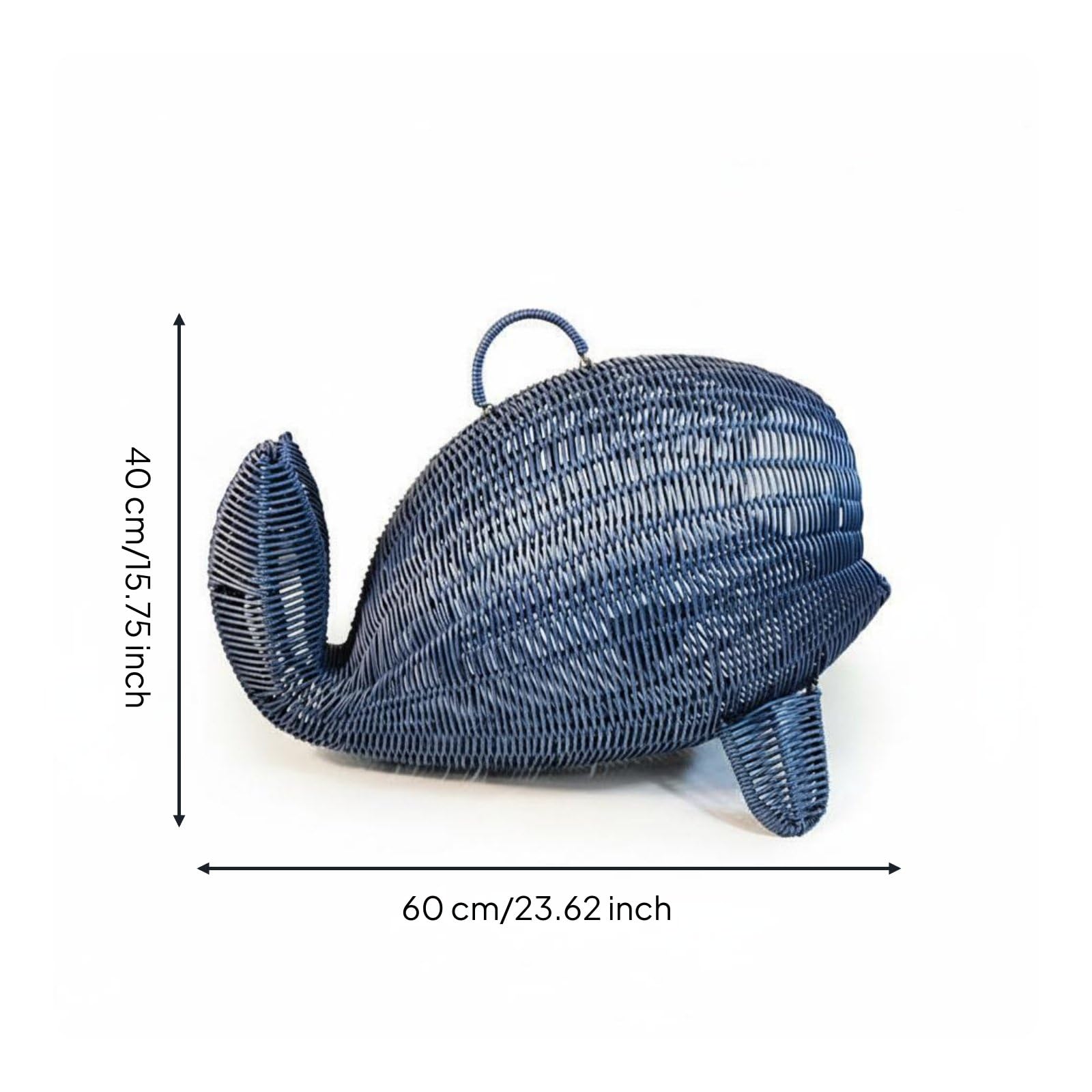 Cuccia a Forma di Mammifero Marino Morbido Cuccia Effetto Rattan Intrecciato Traspirante Cesto Gatti Vimini