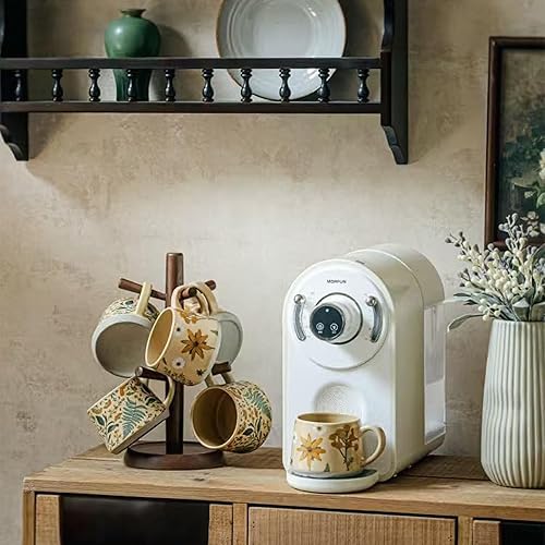 Miniatura 8 de Taza de café hecha a mano del diseño floral de la taza de café de cerámica de la capacidad grande taza de café