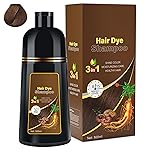Hair Dye Shampoo for Gray Hair Coverage, 3 in 1 Natural Hair Dye for Women Men, 500ml (Light Brown)