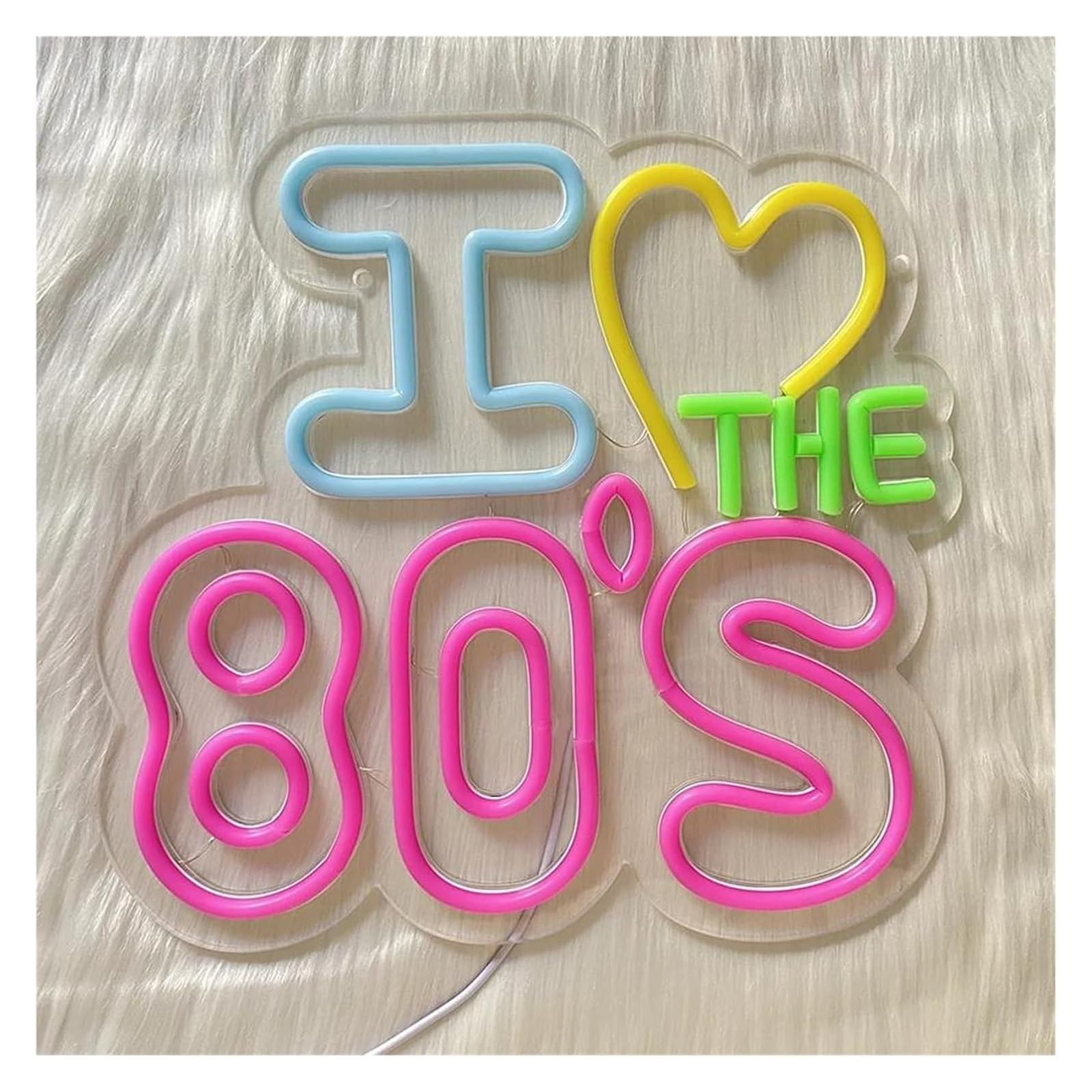 Lampada al neon rilassante con scritta I Love The 80's per decorazioni murali, insegne