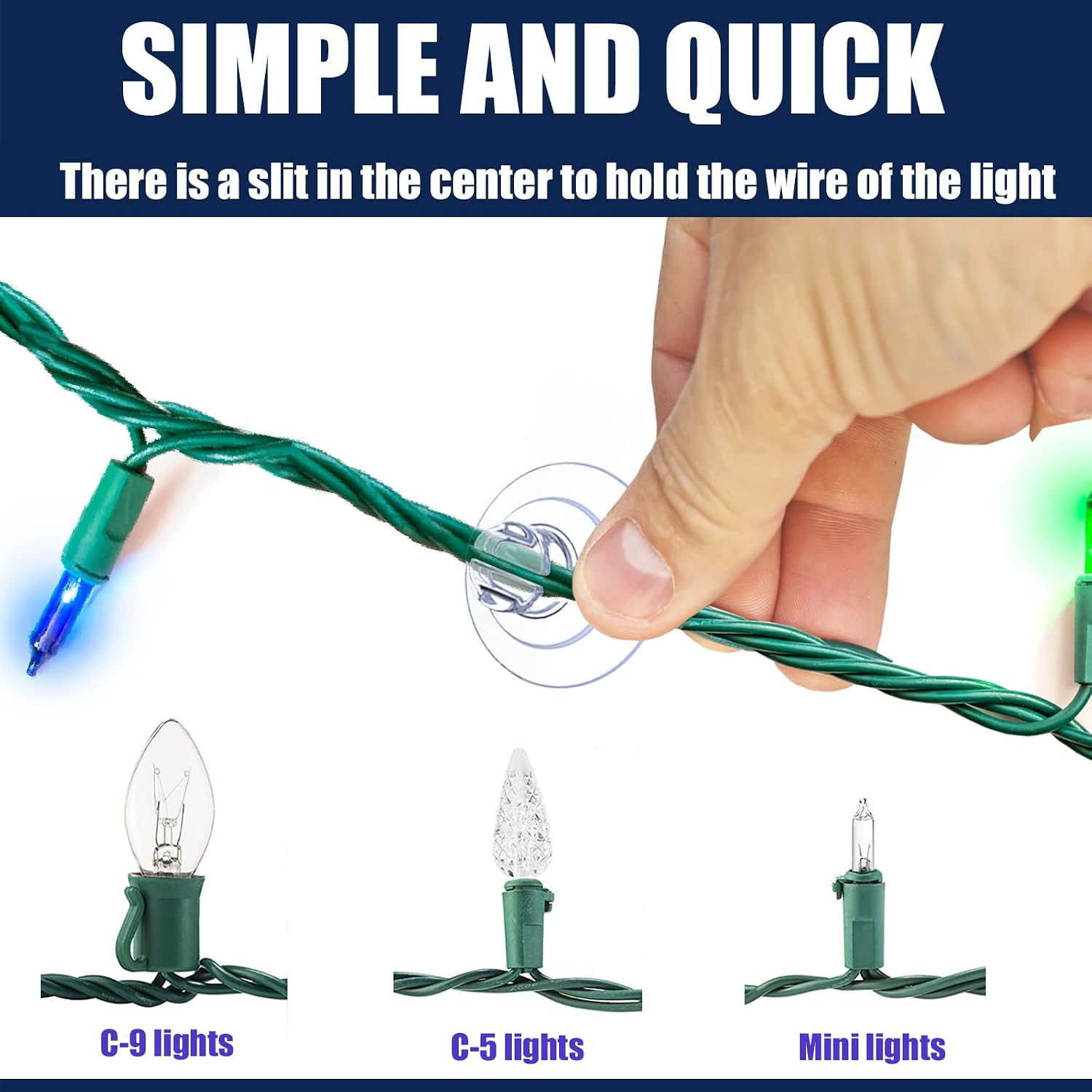 Christmas Light Suction Cups [Set of 30] Mini Strong Suction Cup Wire Holder, Small Clear Rope Light Caddy Window Glass Suction Cup Clips image 3