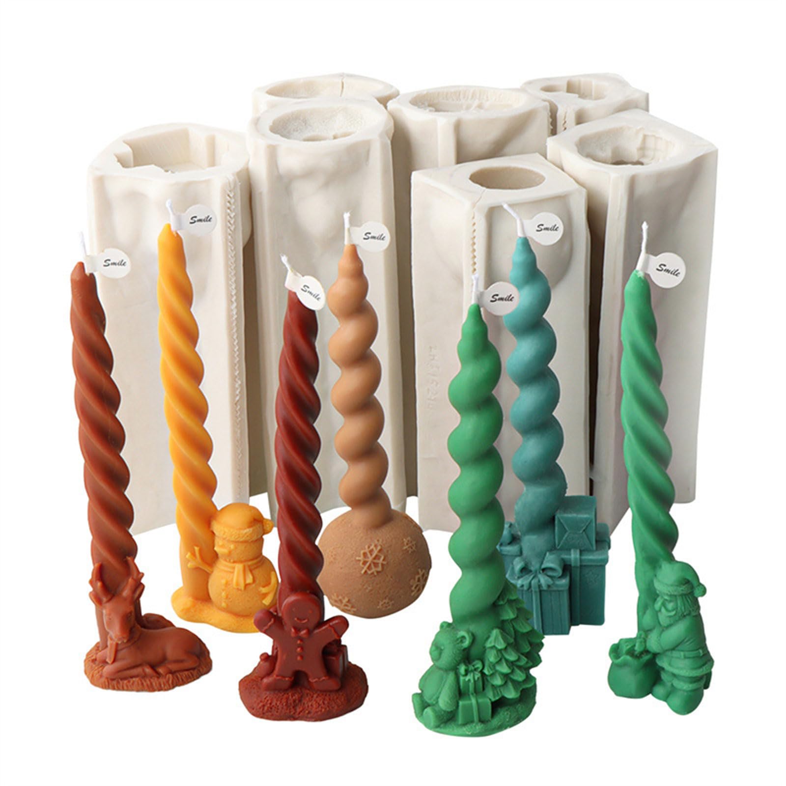 Moldes de resina Pilar espirales velas molde de silicona, G