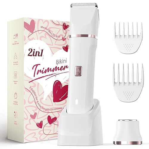 Miniatura 18 de Recortadora de bikini para mujer, maquinilla de afeitar eléctrica sin dolor para piel de seda, afeitadora corporal inalámbrica para viajes, Rosa 2