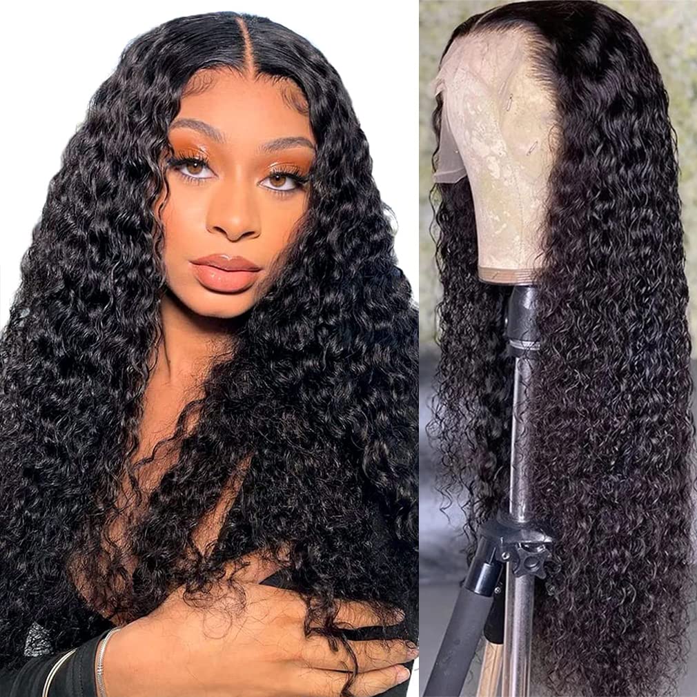 22 Inch Deep Wave Lace Front Wigs Human Hair 13x4 HD Lace Frontal Human Hair Wig 180% Density Wet and Wavy Lace Front Wigs Glueless Wigs Pre Plucked Deep Wave Wig
