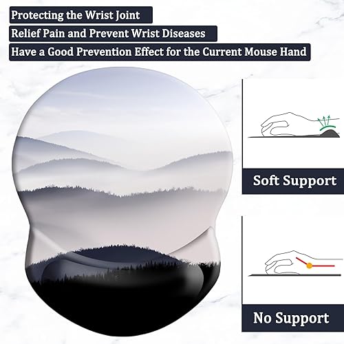 Miniatura 3 de Alfombrilla de mouse con soporte de muñeca, ergonómica para aliviar el dolor, cómoda alfombrilla de mouse para computadora, reposamuñecas con base