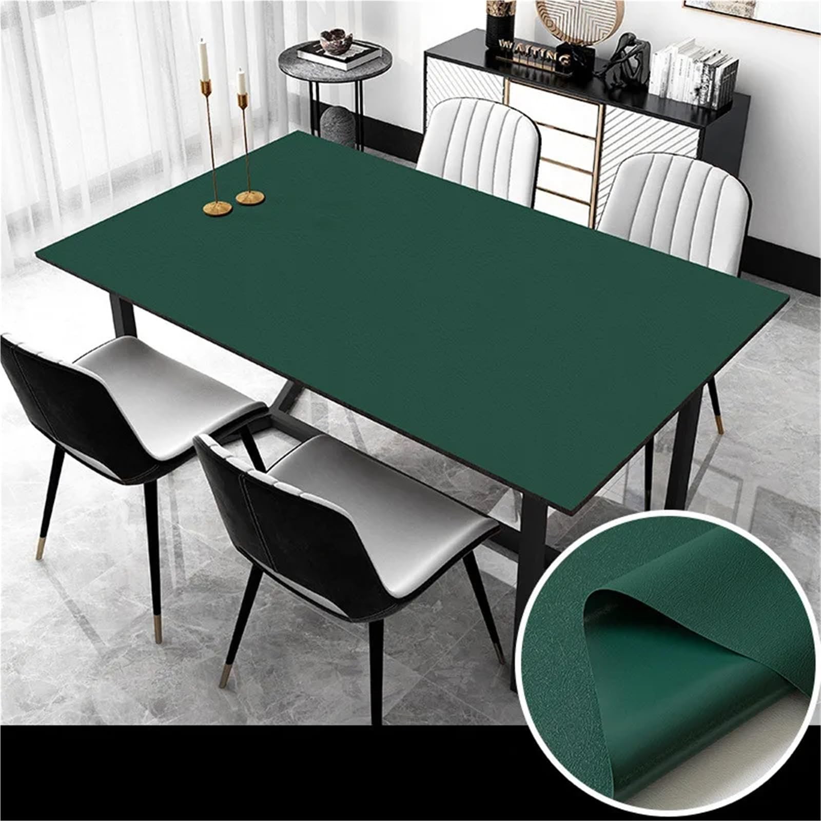 Tappetino Scrivania In Pelle Tovaglia in pelle impermeabile, copritavolo rettangolare, tappetino da pranzo antiolio, mobiletto tessile for la casa(Color 2,70x120cm)
