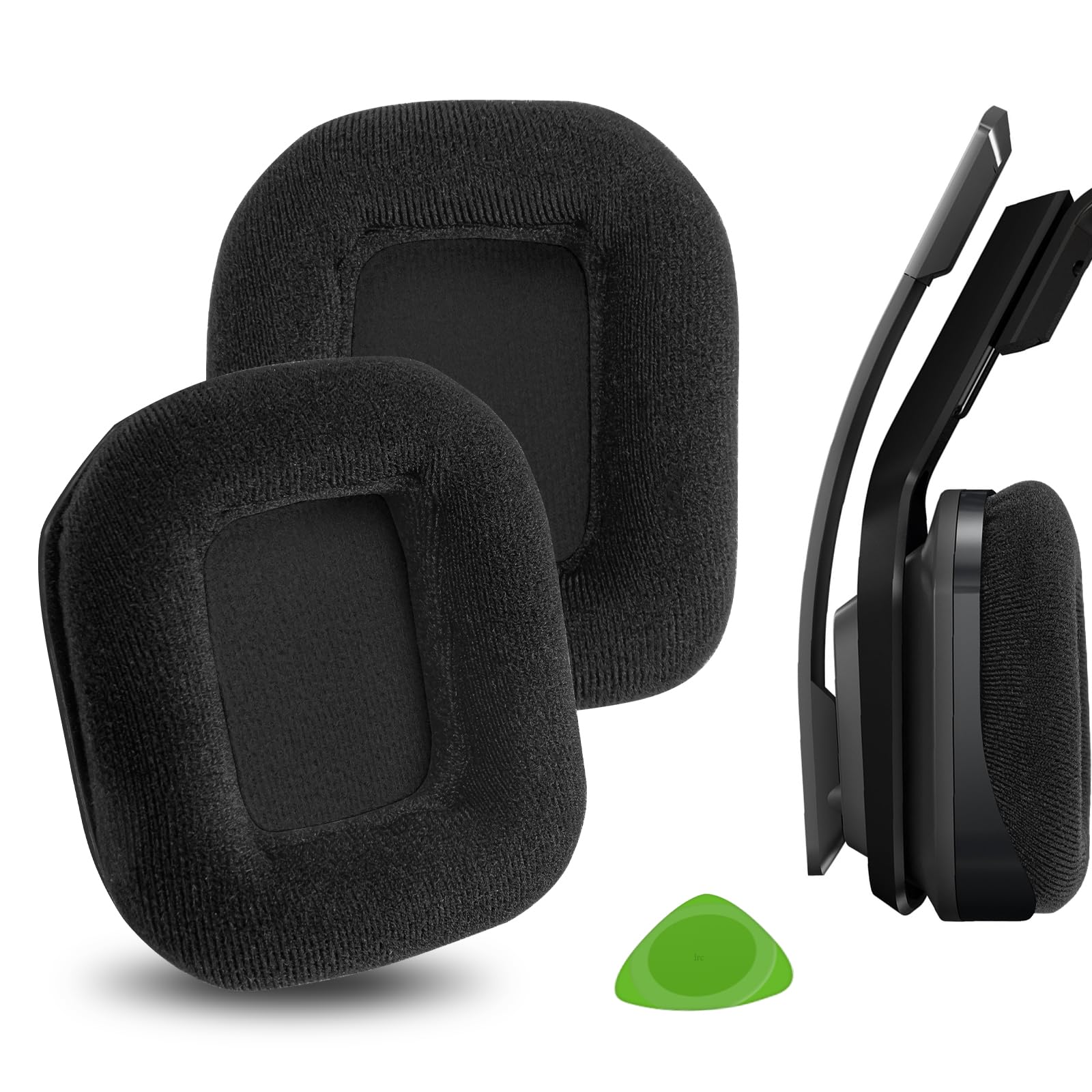 Geekria Comfort Velour Replacement Ear Pads for Astro Gaming A20 Headphones Ear Cushions, Repair Parts (Black)