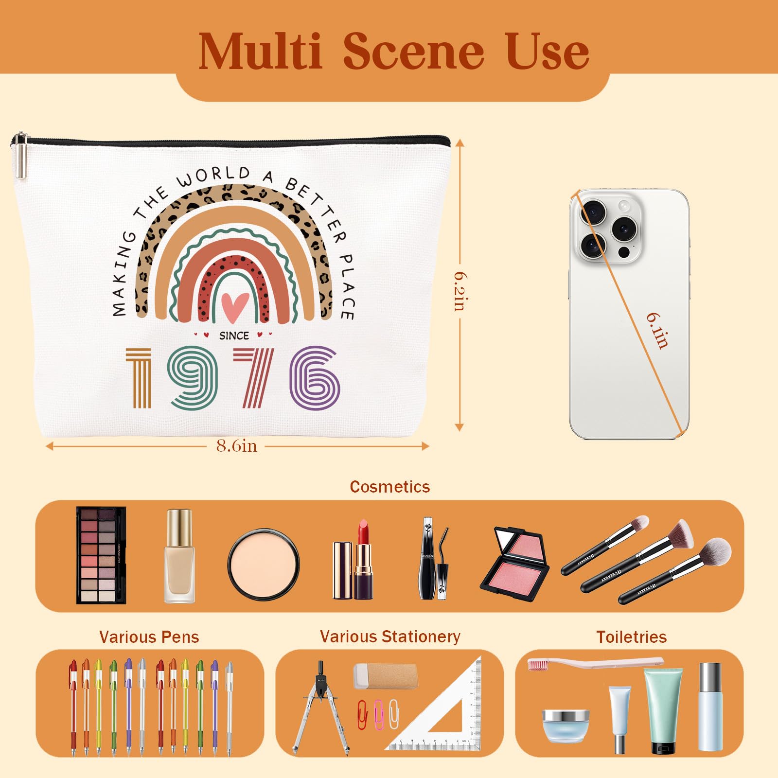 50th Birthday Gifts for Women- Small Comestic Bag Presents for Female 50th Birthday -Personalised 50 Year Old Lady Present Ideal for Best Friend, Sister(only Bag) - 2