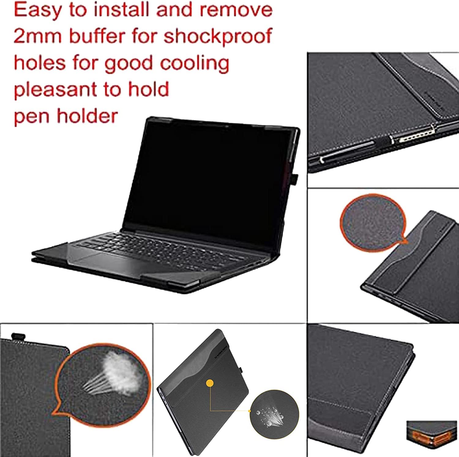 Custodia per computer portatile HP ZBook Firefly 16" G10 Notebook PU fondina HP ZBook Firefly 16 G9 Mobile Workstation Laptop Cover (grigio scuro)