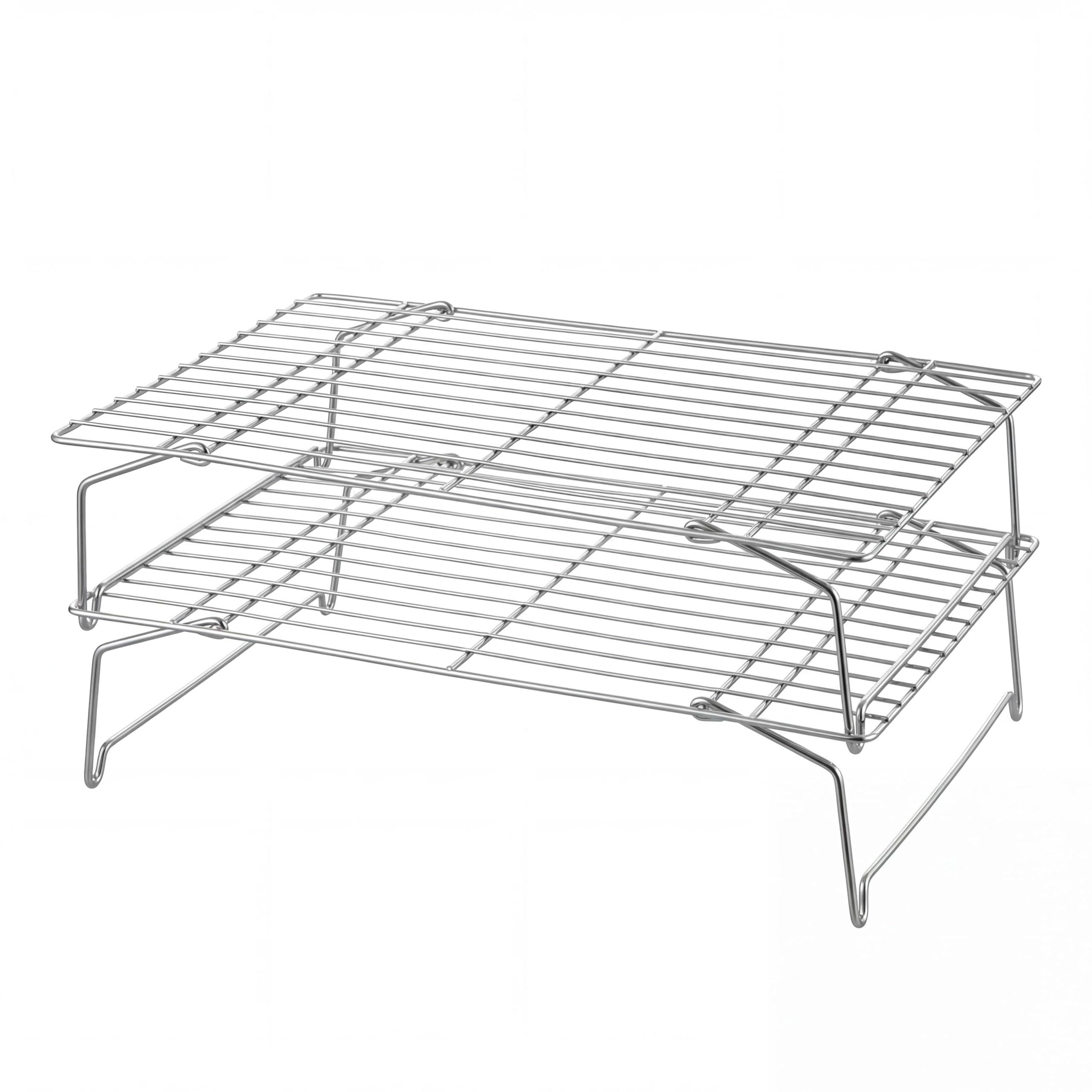 Herogo 2-Tier 15" x 10" Stainless Steel Stackable Cooling Rack, Silver