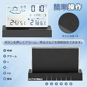 Amazon.co.jp: Moongiantgo ウェザーステーション デジタル天気時計