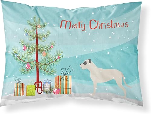 Miniatura 1 de Caroline's Treasures BB2985PILLOWCASE Dogo Argentino - Funda de almohada estándar de tela para árbol de Navidad, estándar, multicolor