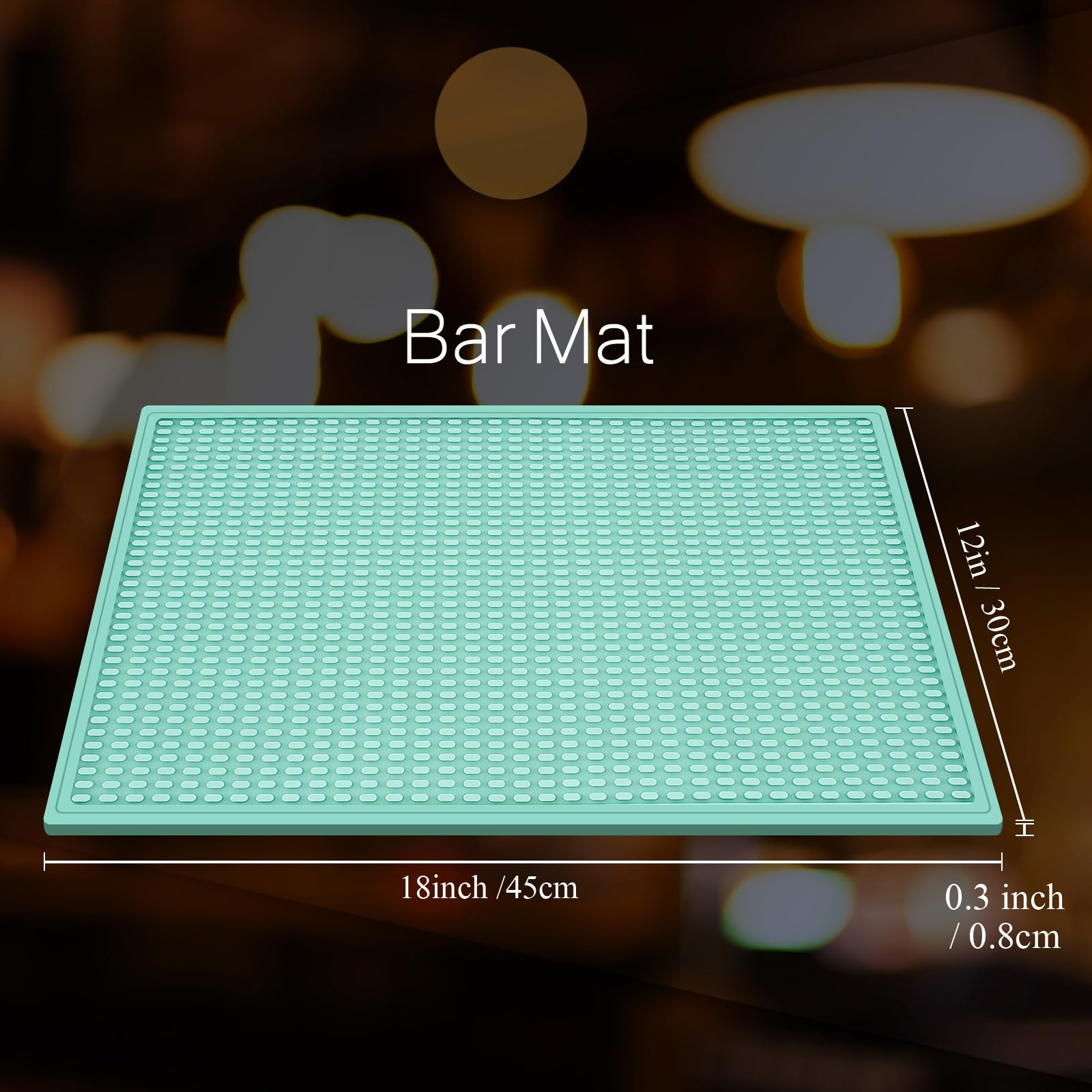 Tioncy 4 tappetini da bar per piano di lavoro, 45,7 x 30,5 cm, tappetino in gomma antiscivolo verde natalizio per lavello, forniture essenziali, accessori per barista per Natale, casa, cucina