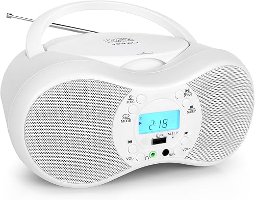 Boombox - Reproductor de CD portátil, reproductor de CD Boombox combo para niños