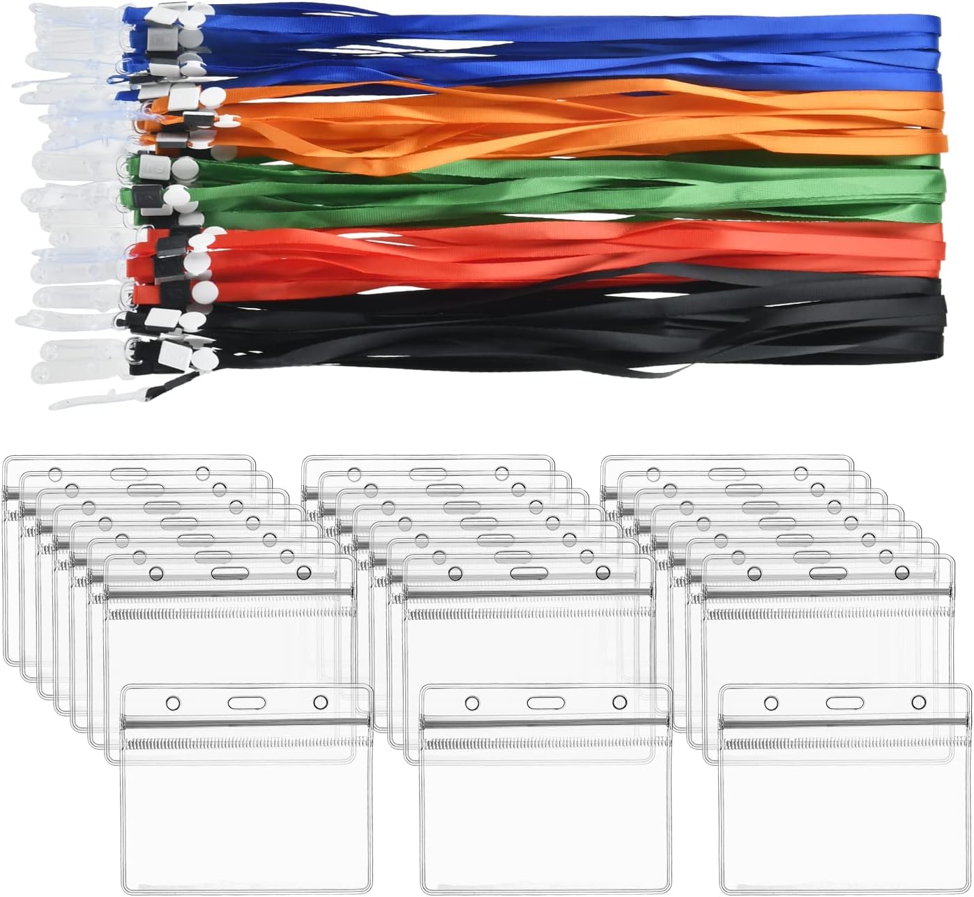 Lanyard with Card Holder 50Pair ID Card Holders Women Men Name Badges