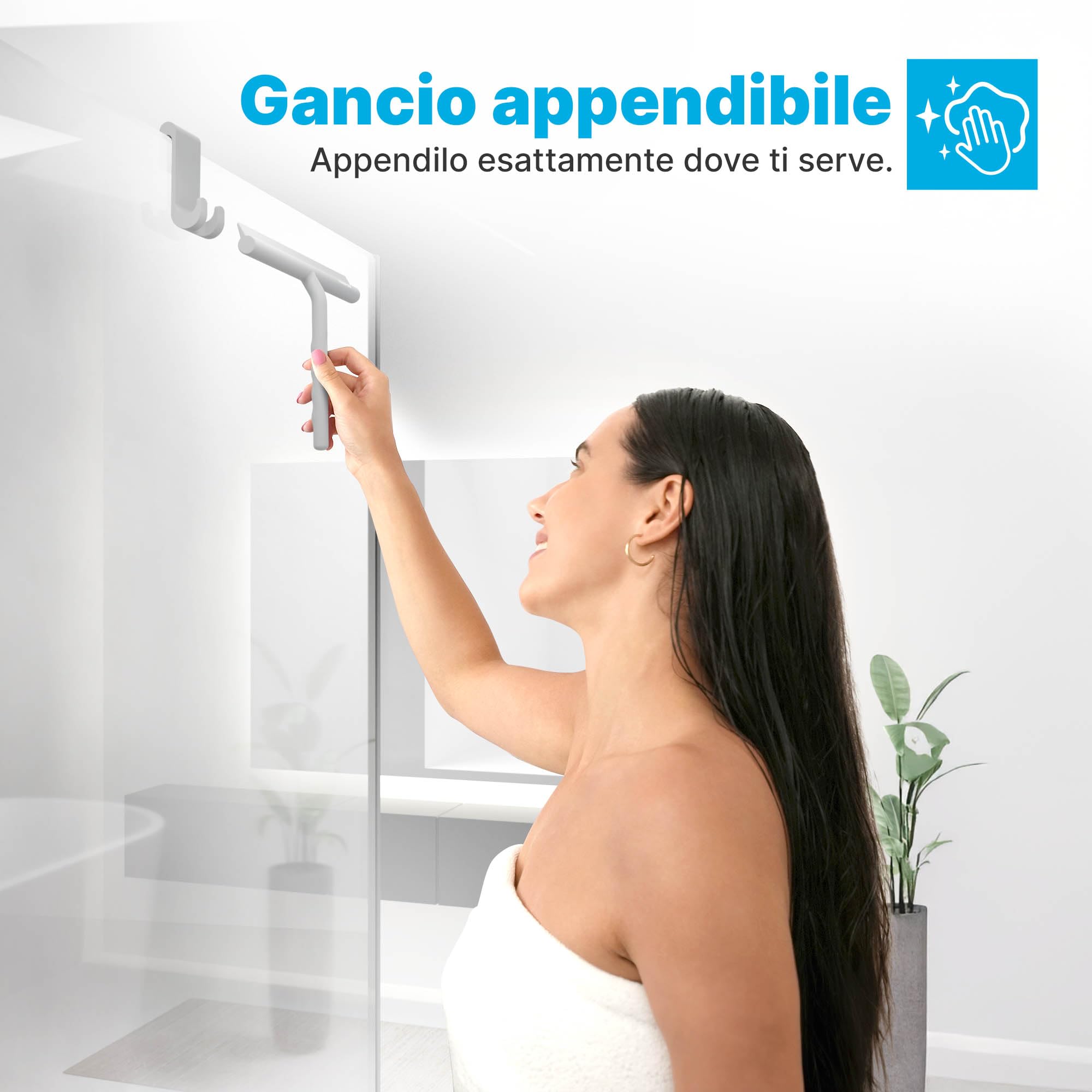 Telgoner Tergivetro da Bagno, Tergivetro per Doccia con Gancio in