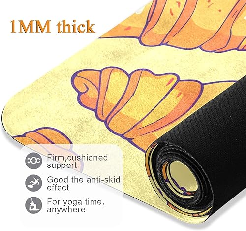 Miniatura 5 de Croissant Yoga Mat Non Slip Thick Kids Eco Friendly Rubber Workout Foldable Yoga Mat Women Exercise
