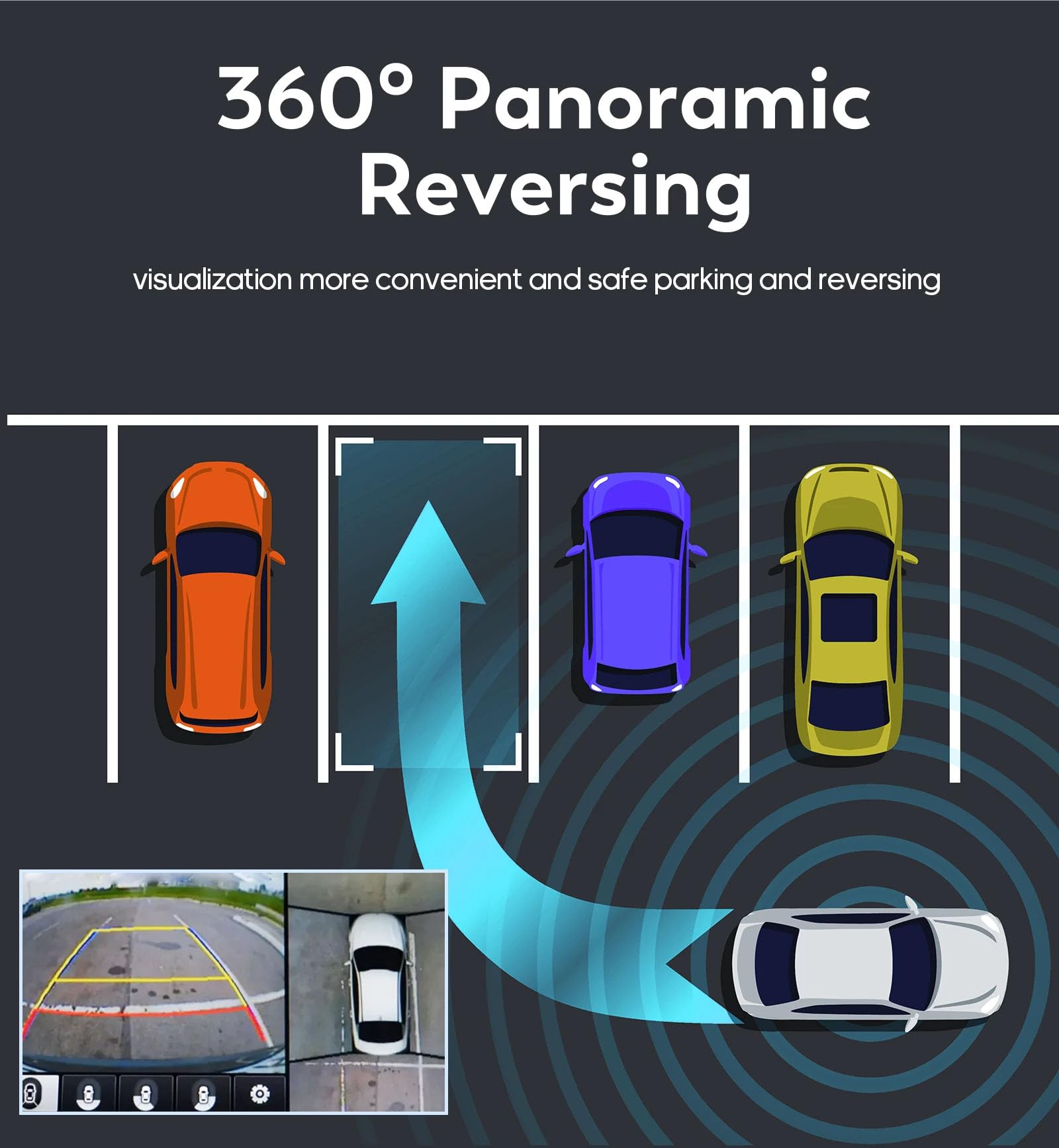 3D 360°-Surround View System 4*Kameras Panorama DVR, 9 inch Car Stereo Radio Touchscreen für Seat MII e-MII KE KF Skoda citigo E-Citigo VW UP! e-up! e-Load Up Seat lbiza lV4 IV IV5