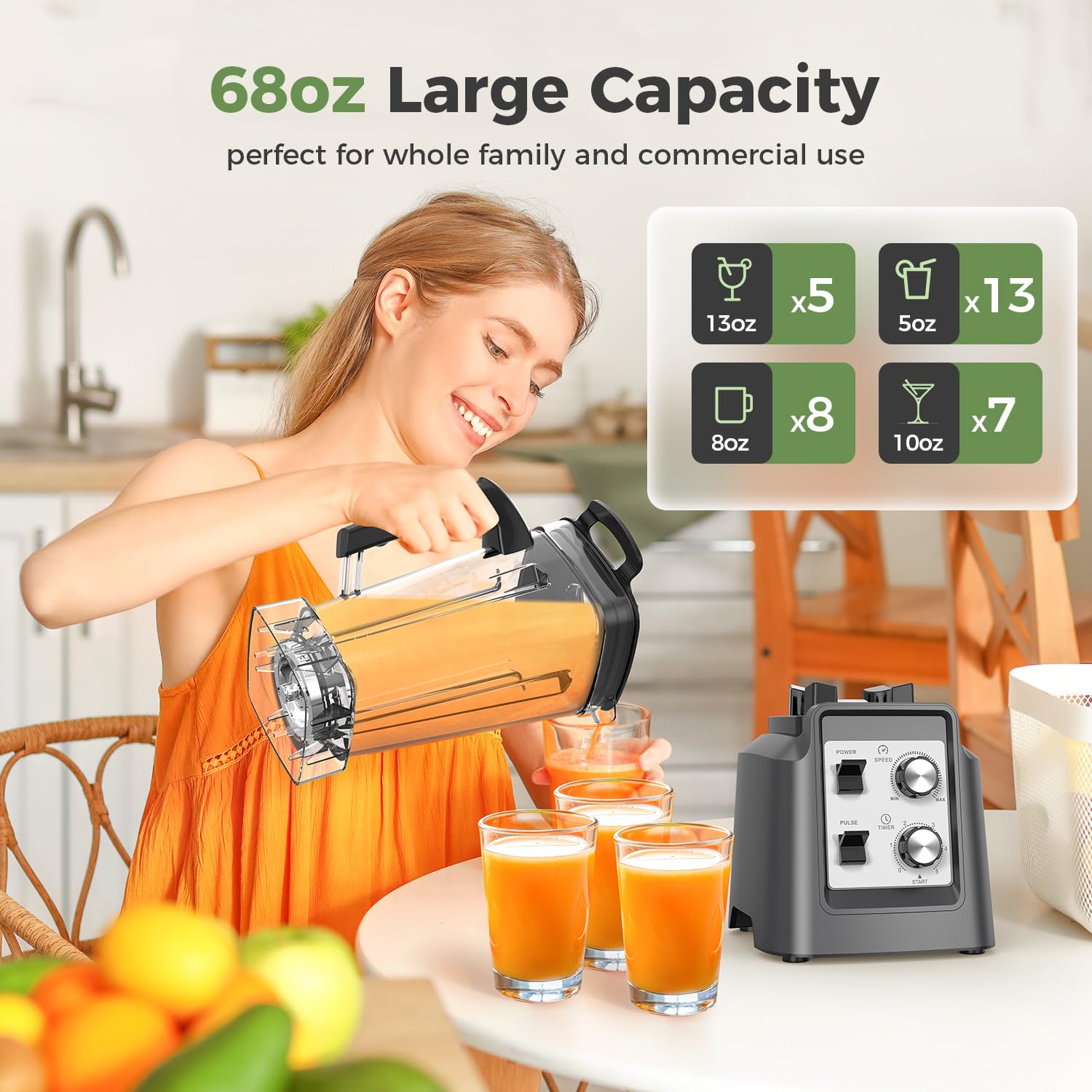 Amazon.com: Blenders for Kitchen, Smoothie Blender with Timer