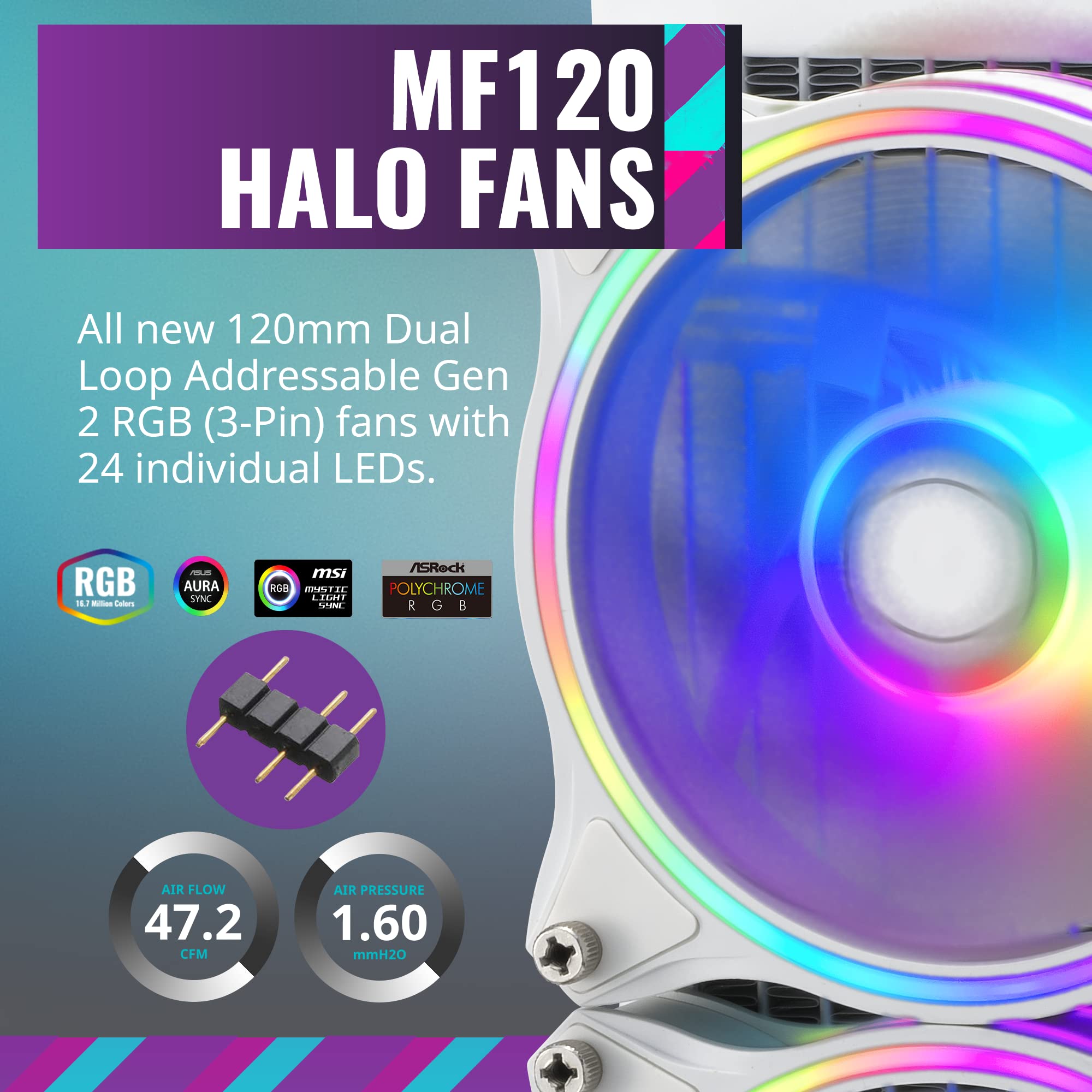 Buy Cooler Master MasterLiquid ML240 Illusion White, CloseLoop AIO CPU Liquid Cooler