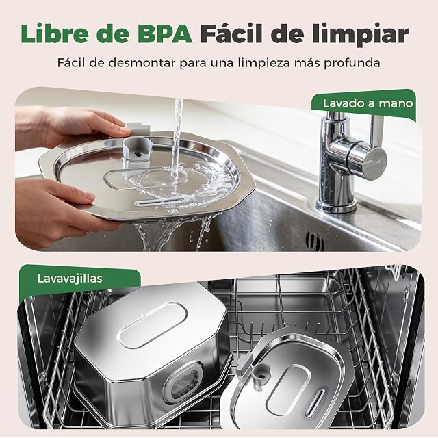 Foto 8 de 8 de Apauk 3.2L Fuente para Gatos Acero Inoxidable, Bebedero Gatos
