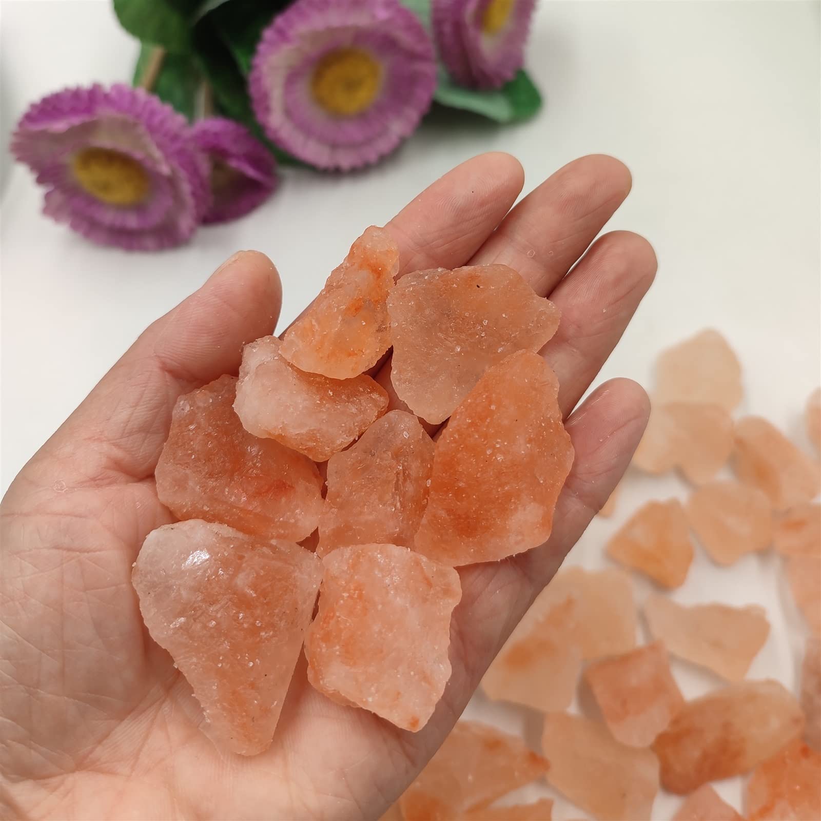 1 Pieza de Piedra de Sal Naranja Natural, Roca de Cristal de Cuarzo en Bruto, espécimen, difusión aromática, decoración del hogar decoración de la habitación