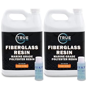 Polyester Fiberglass Laminating Resin-Grade A, 2 Gallon Low Viscosity Coating Material with MEKP Hardeners - Great for Boats, Car Exterior, Canoe, Surfboards - Hard, Non-Tacky Finish | Includes MEKP hardener for boats, fiberglass repair & composites.