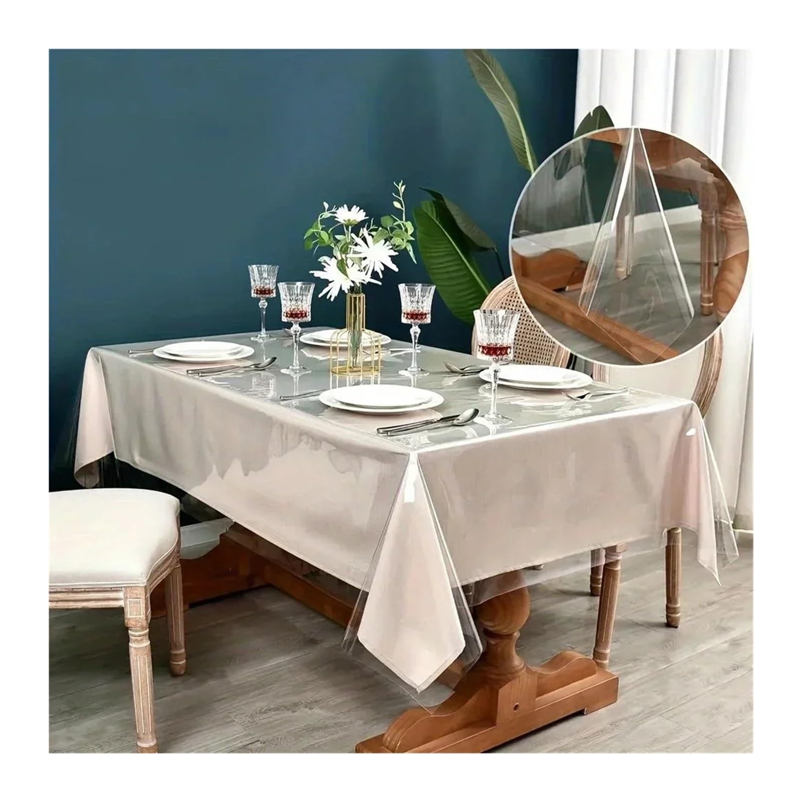 Clear Table Protector PVC Transparent Tablecloth With A Thickness, Heat-resistant, Waterproof, And Oil Resistant Dining Table Mat, 1pc(0.25mm,50cmx100cm)