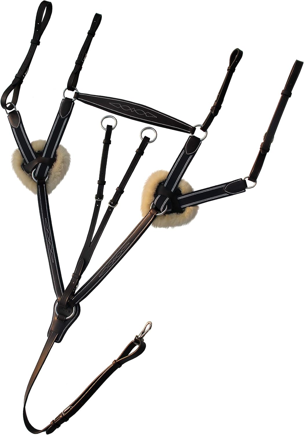 Exion Five Point Leather Breastplate with Running