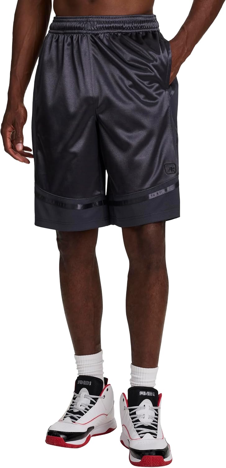 AND1 Men's Home Court Advantage Short, 11” Inseam, Classic Fit, Lightweight Fabric