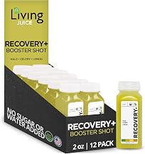 O2 Living Recovery Booster Juice Shots - Organic Cold Pressed Juice | Pure Lemon Juice, Orange, Ginger & Turmeric for Daily Immunity Boost and Digestive Support | No Added Sugar or Water | Non-GMO | 2 oz, 12-Pack