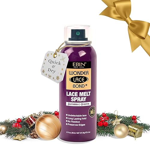 EBIN NEW YORK Wonder Lace Melt Aerosol Conserva los bordes y el encaje indetectable Fijación duradera Sin residuos Vitamina E + Biotina