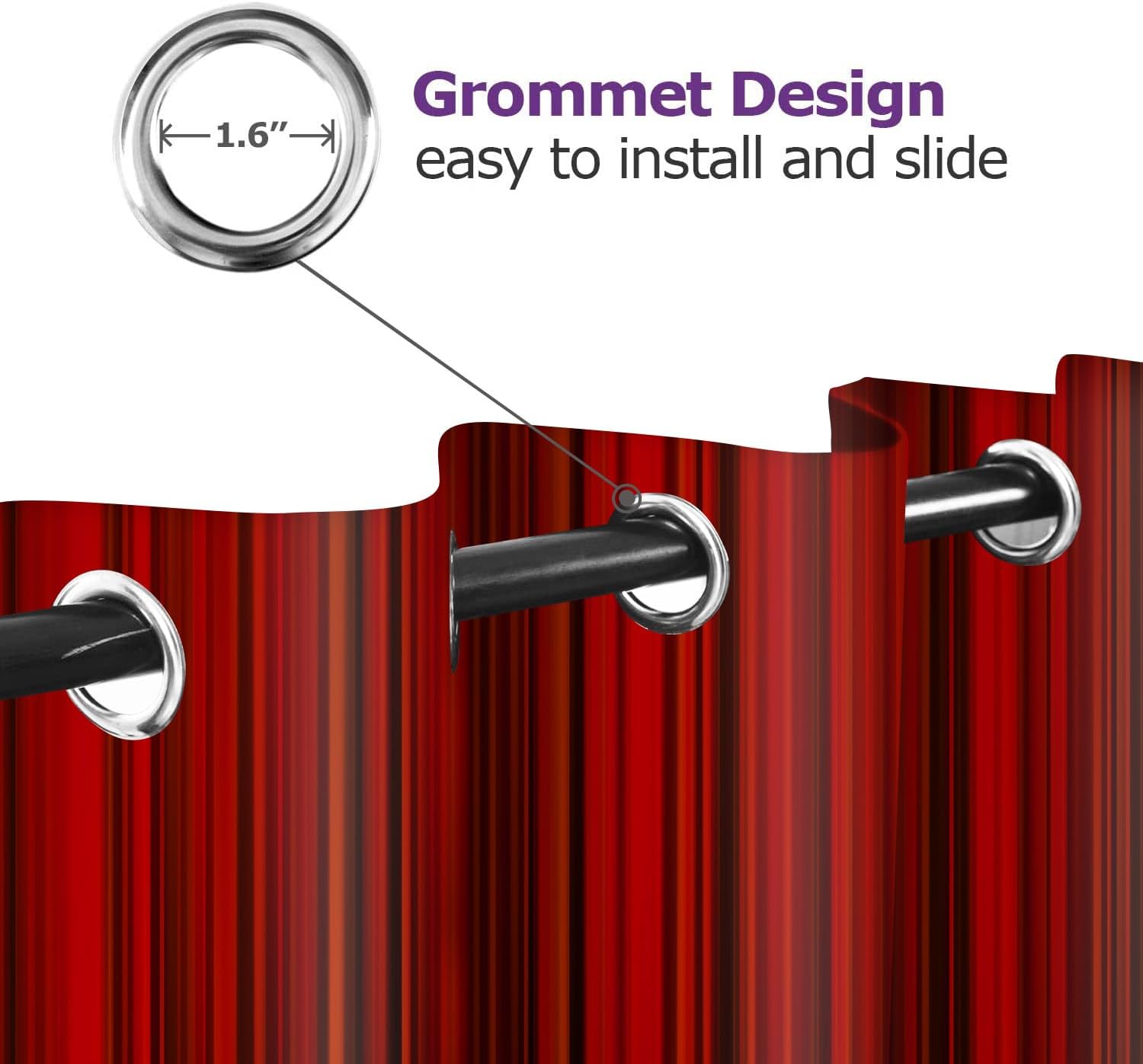 BSPPTI Abstract Curtains for Bedroom 52x63inch Ombre Window Curtain Red and Black Blackout Curtains Insulated Room Darkening Window Drapes for Living Room 2 Panels