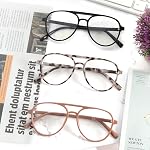 DXYXYO 3 Pack Retro Aviator Reading Glasses for Women Men,Classic Blue Light Computer Reader