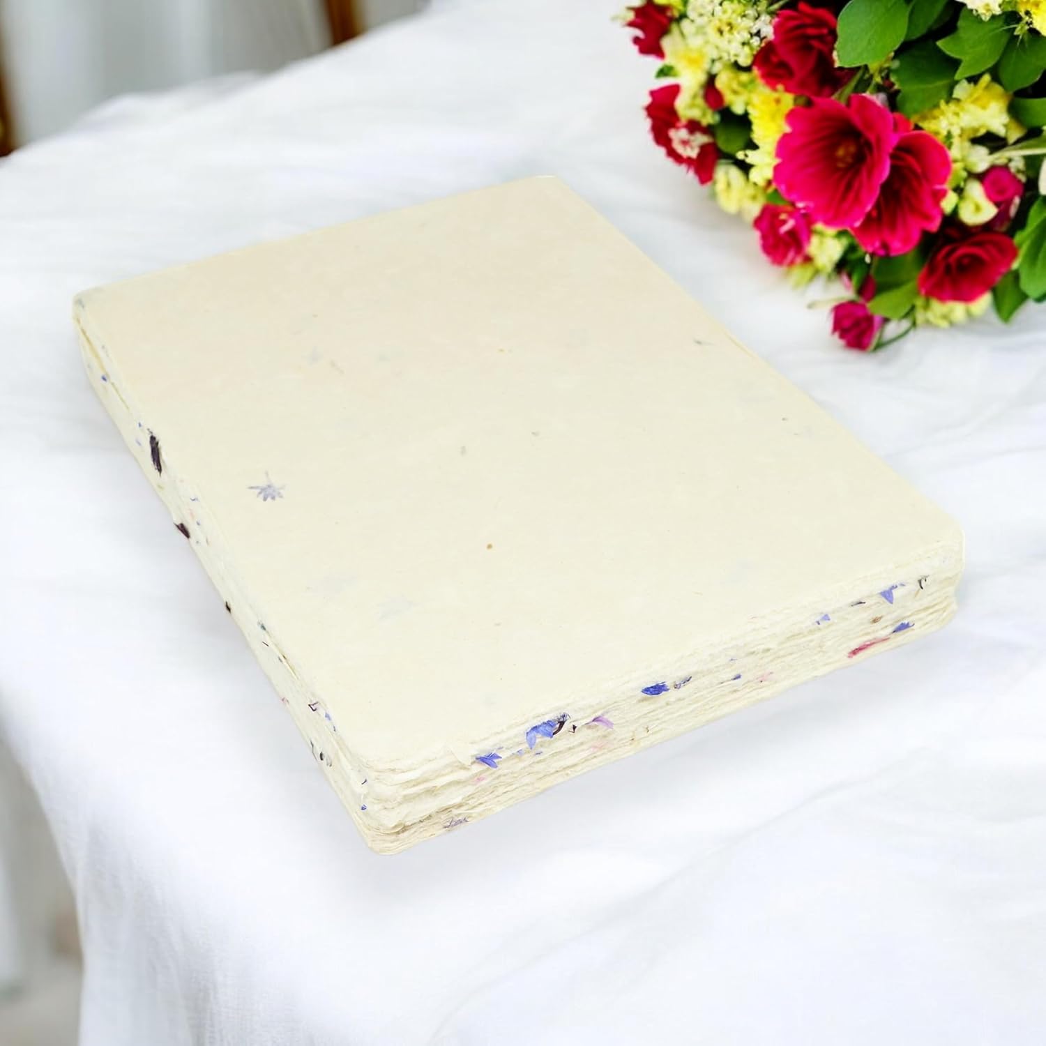 Handmade Lokta Laser and Inkjet Printer Paper with Deckle Edge 8.5x11 Inch Vintage Decorative Specialty Printing Paper (100 Sheets, Cornflower)