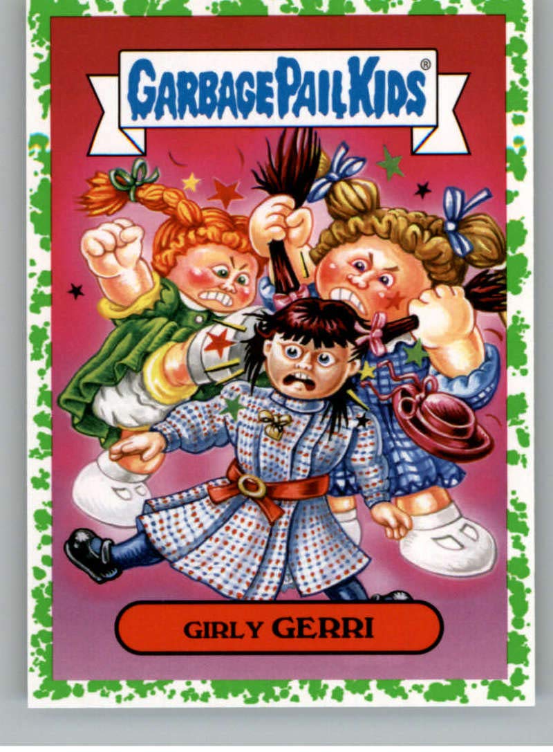 2019 Topps Garbage Pail Kids We Hate the '90s Toys B-Names Puke #13 GIRLY GERRI Collectible Sticker Official Non-Sport Trading Card in NM or Better Conditon