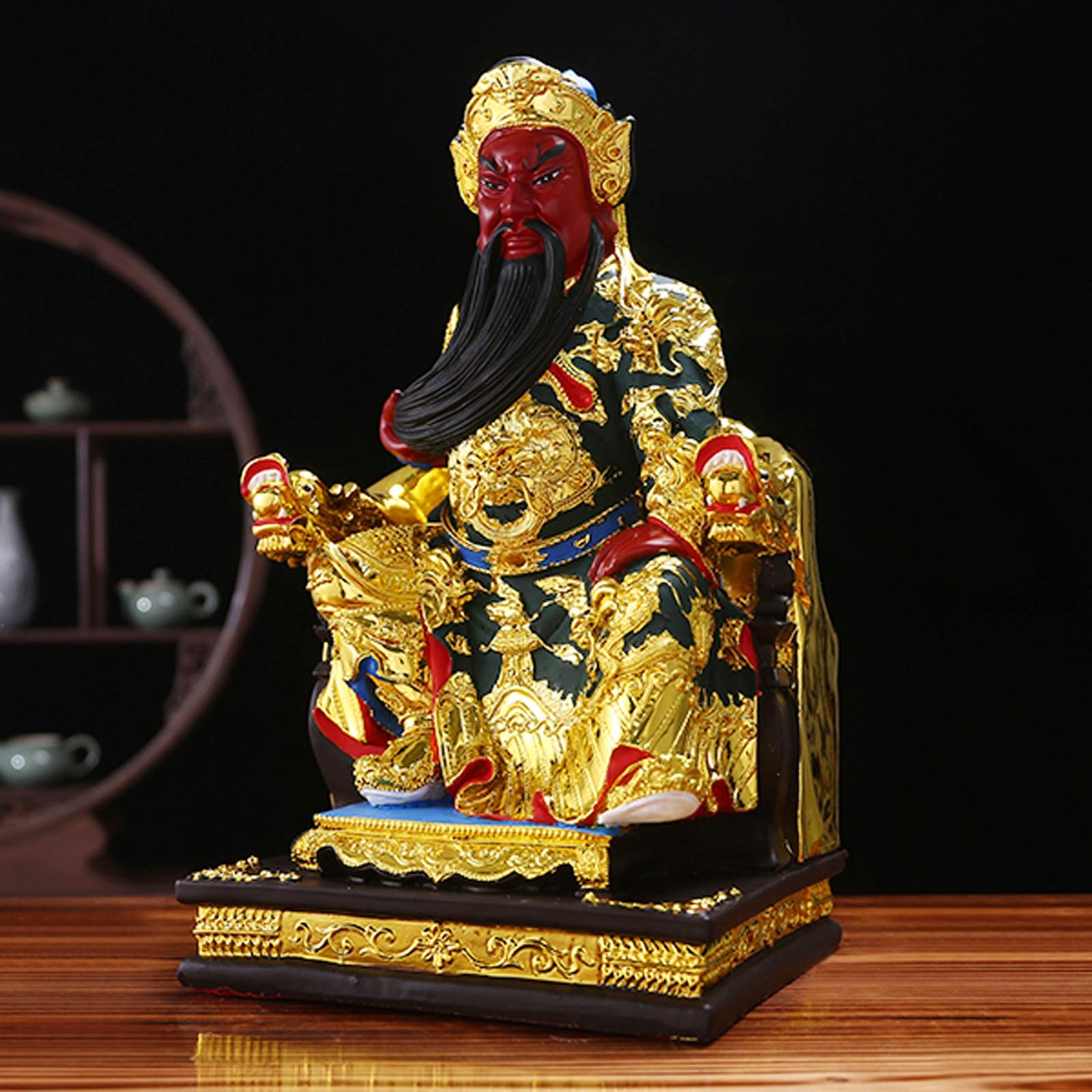 Statue di Buddha Guan Gong Guan Yu Buddha Statua Statua Casa Decorazione Lucky Luogo Cinese Feng Shui Guan Yun Chang Chang Resina Statua indoor Statua Fortune protezione Statue Collezione Decorazione