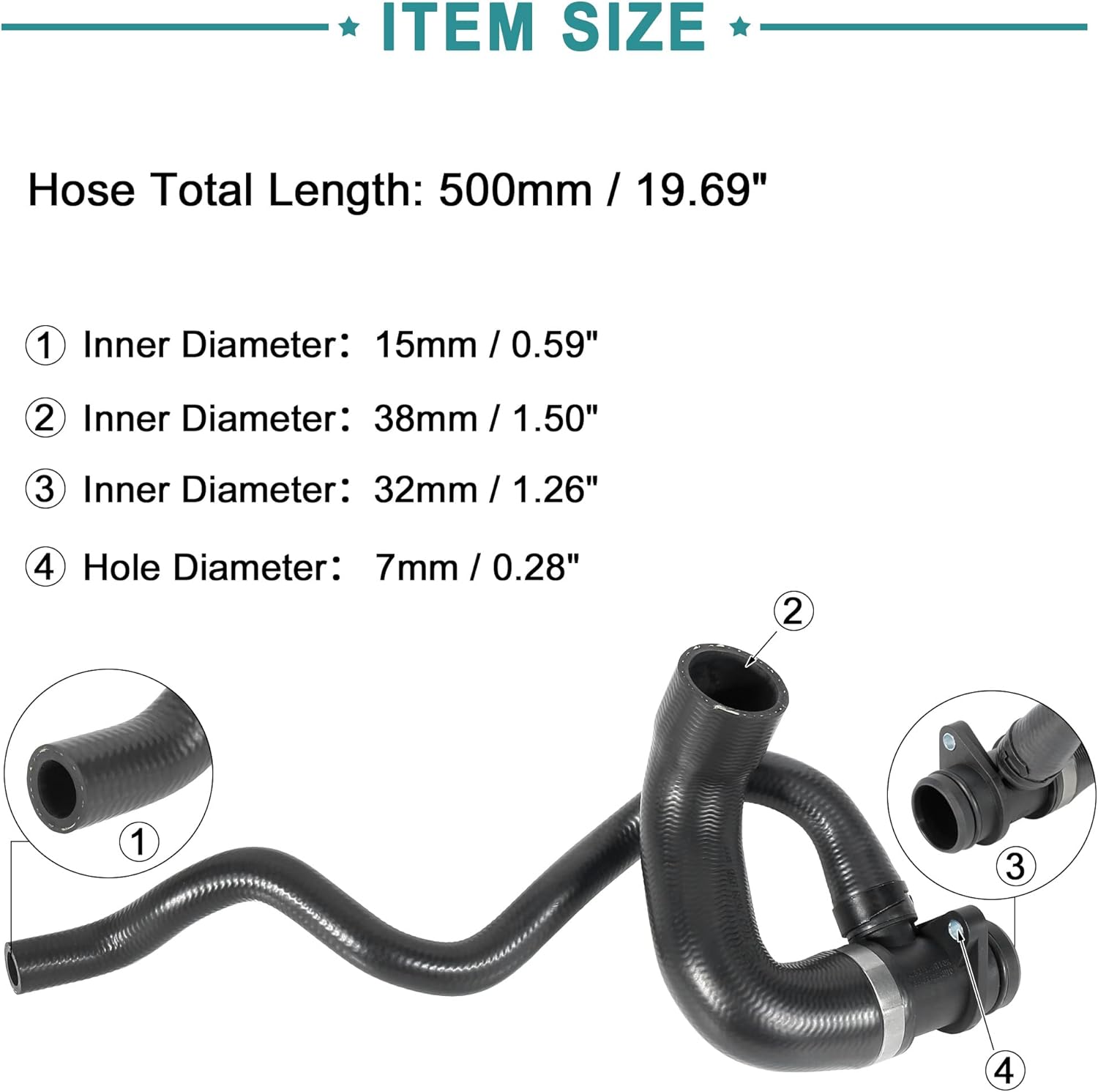 ACROPIX Car Auto Radiator Coolant Water Hose Pipe from Engine Expansion Tank Fit for BMW X1 - Pack of 1 Black