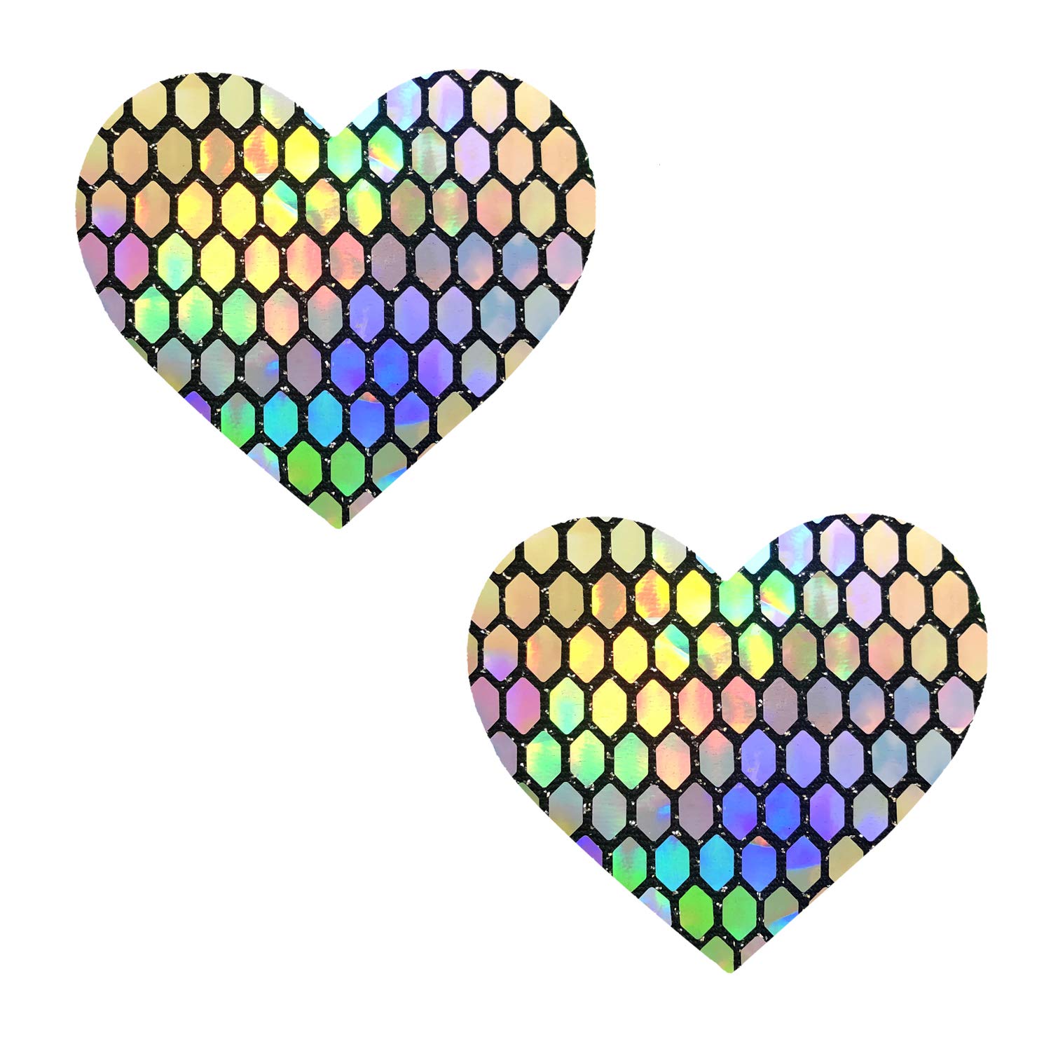 Neva Nude Iridescent Crystal Beamz Nipztix Pasties Nipple Covers for Festivals, Raves, Lingerie and More, Made in USA