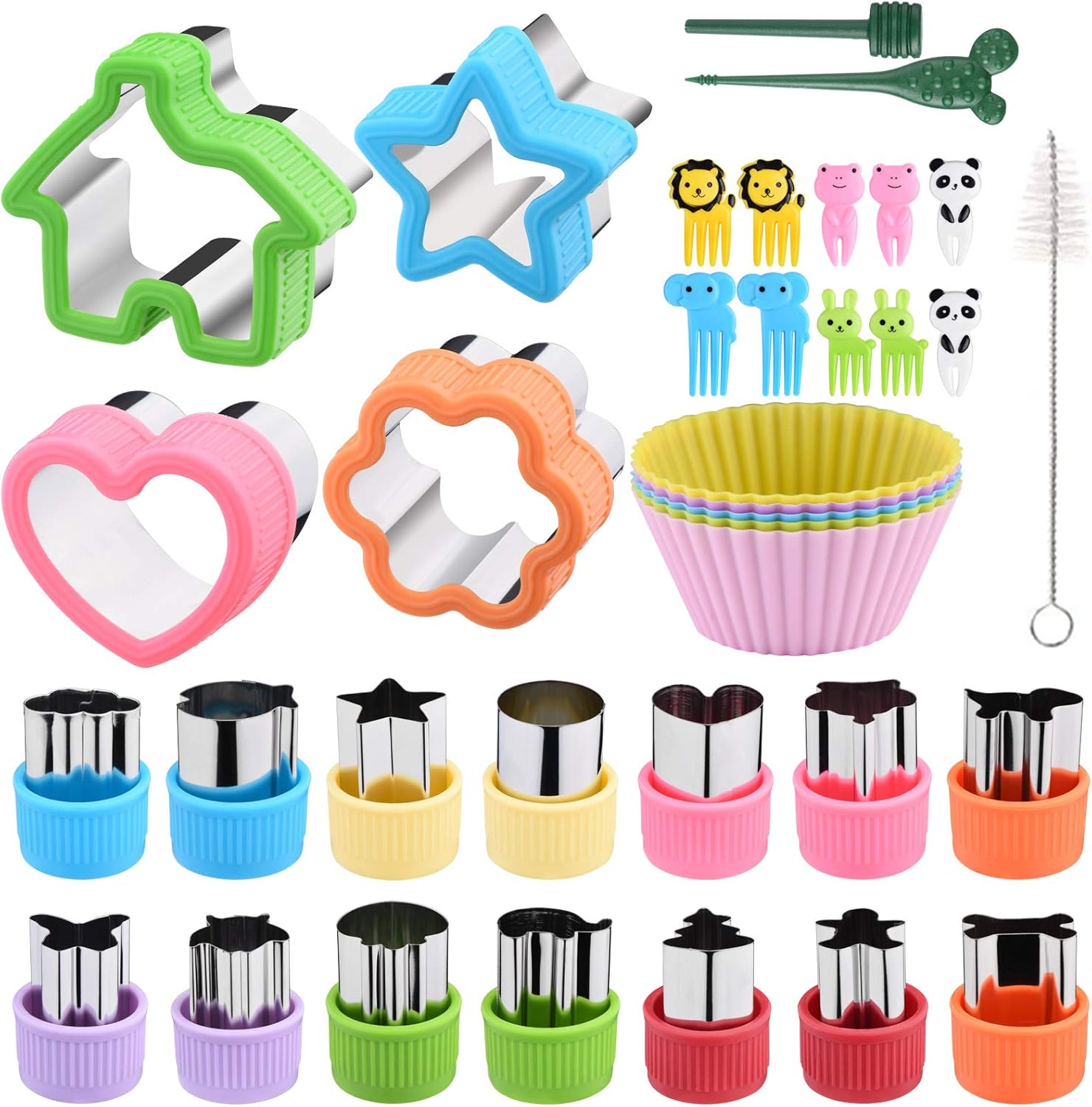 Cookie Cutters Set of 36 with Silicone Baking Cups