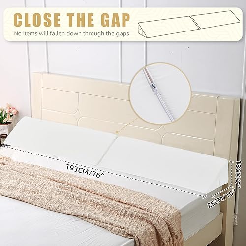 Miniatura 6 de Almohada de cuña de cama tamaño King para cabecero, relleno de espacio de camacolchón, almohada de cuña de cabecero, cuña de almohada triangular,